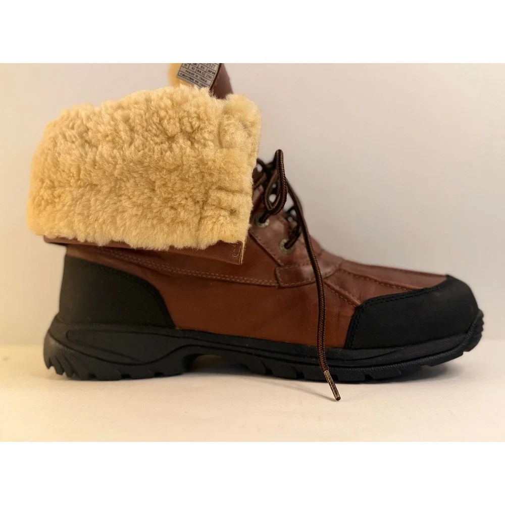 UGG Australia Adirondack Boots Mens Sz 11 Brown Leather Waterproof Winter Vibram